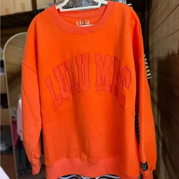 Lulu Mac Orange Sweatshirt NWT - Picture 3 of 6